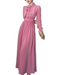 Burryco Pink Solid Maxi Dress