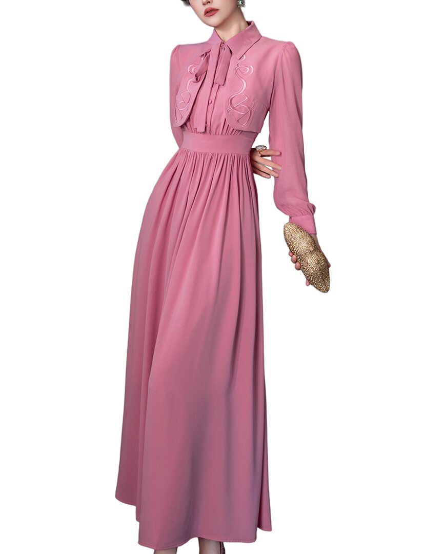 Burryco Pink Solid Maxi Dress