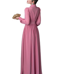 Burryco Pink Solid Maxi Dress
