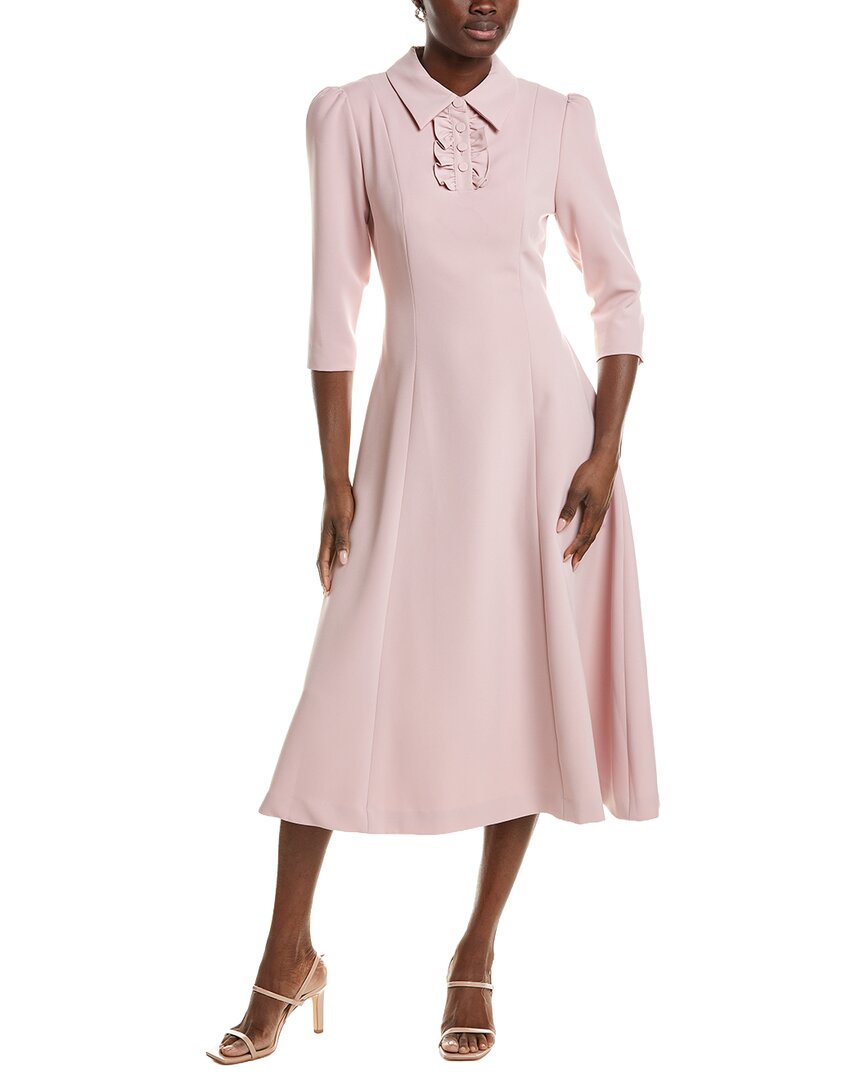 Burryco Pink Solid Midi Dress