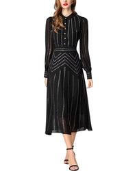 Burryco Black Embellished Midi Dress