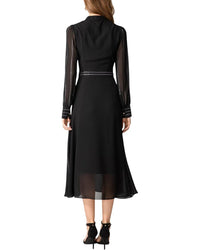 Burryco Black Embellished Midi Dress