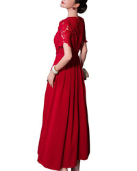 Burryco Red Solid Midi Dress