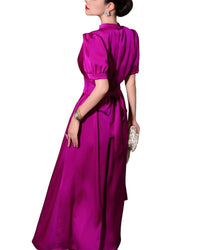 Burryco Red Solid Maxi Dress
