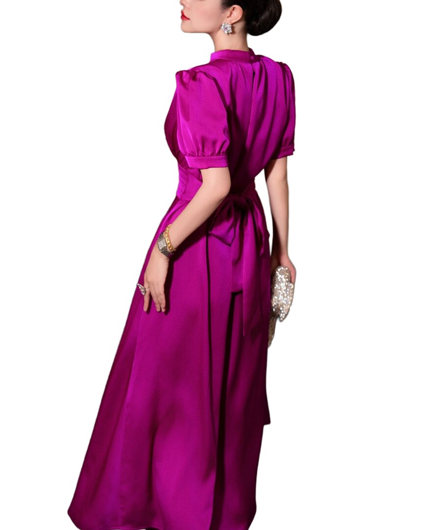 Burryco Red Solid Maxi Dress