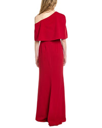 Badgley Mischka Wrap Off Shoulder Gown
