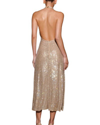 Vera Dolini Embellished Midi Dress