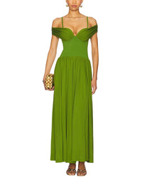 Vera Dolini Solid Maxi Dress