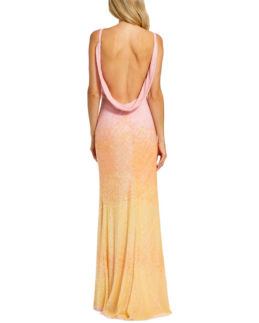 Mac Duggal Sequin Spaghetti Strap Cowl Back Mermaid Gown