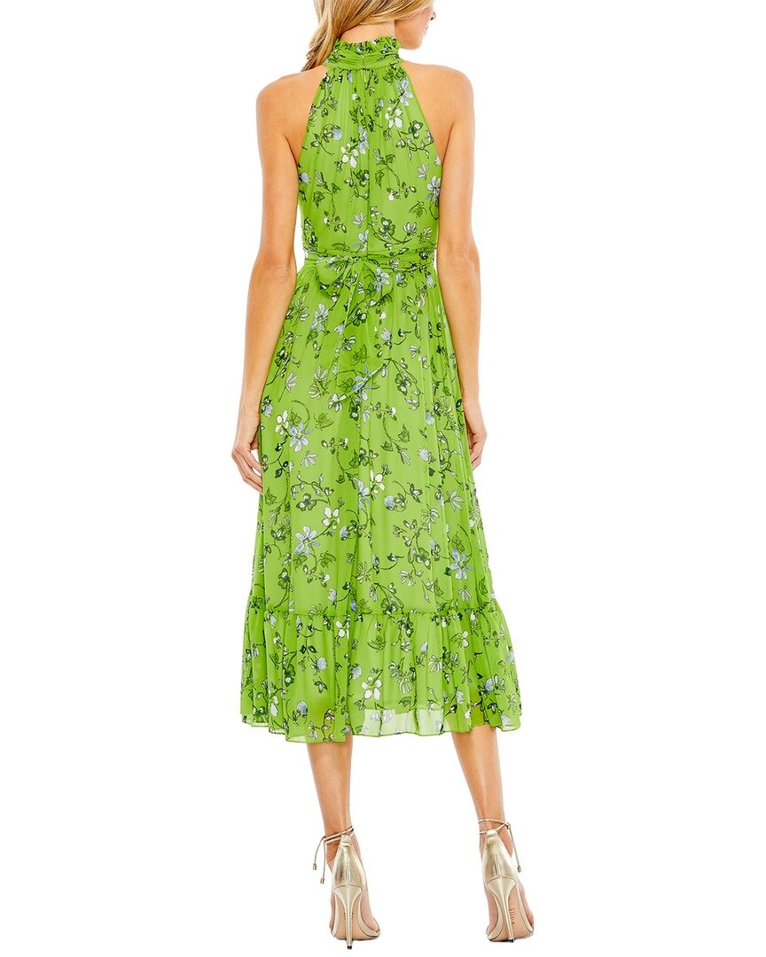 Mac Duggal Floral Print Halter Neck A-Line Dress