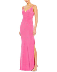 Mac Duggal Rhinestone Embellished V-Neck Gown