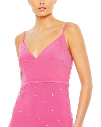 Mac Duggal Rhinestone Embellished V-Neck Gown