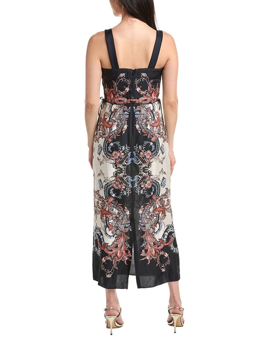 Marchesa Notte Twill Square Neck Sleeveless Dress