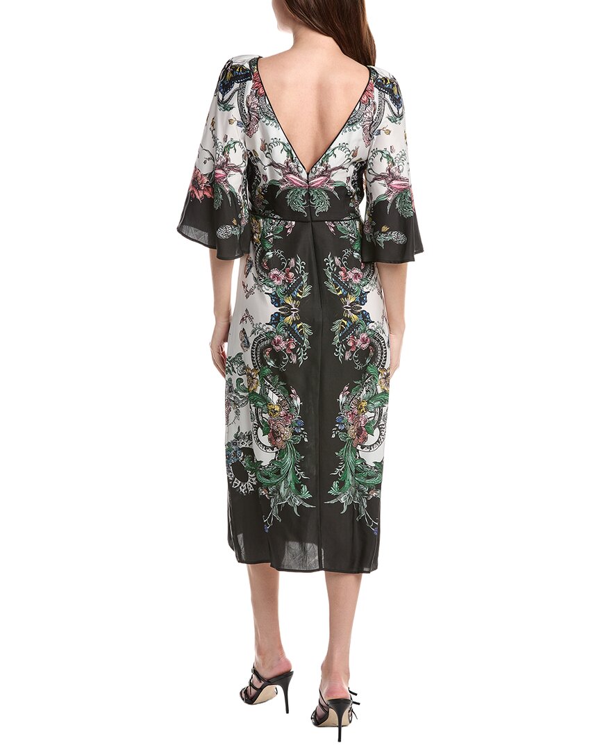 Marchesa Notte Twill High Neck Empire A-Line Midi Dress