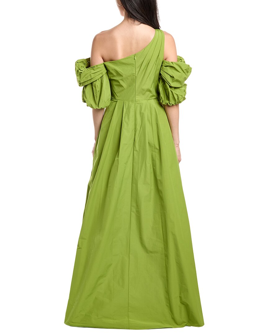 Marchesa Notte One Shoulder A-Line Taffeta Gown