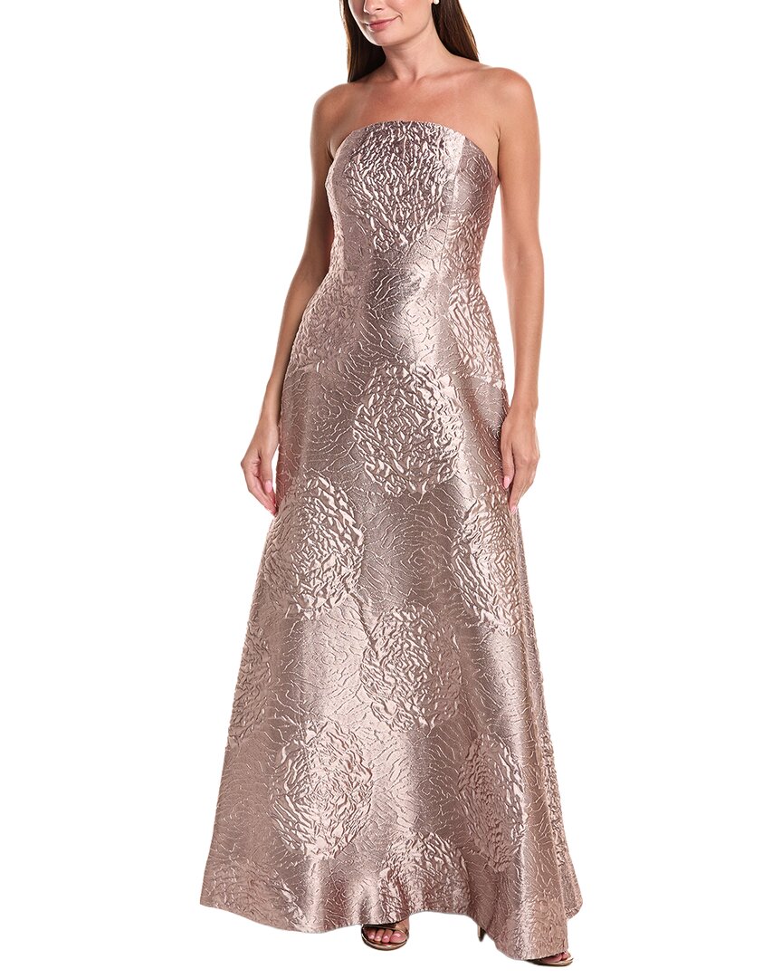 Teri Jon by Rickie Freeman Teri Jon By Rickie Freeman Jacquard Strapless Flower Motif Gown