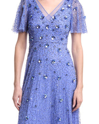 Adrianna Papell Short Sleeve Midi Dress