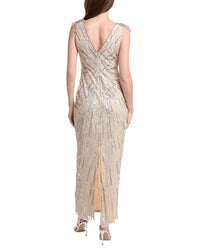 Adrianna Papell Short Sleeve Embellished Maxi Dress