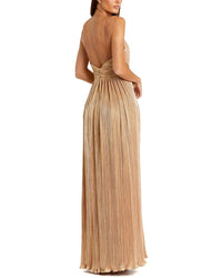 Mac Duggal Mac Duggal Metallic Ruched A Line Gown