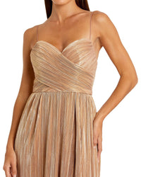 Mac Duggal Mac Duggal Metallic Ruched A Line Gown
