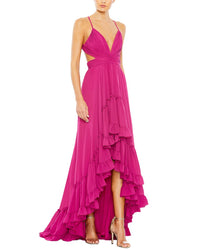 Mac Duggal Mac Duggal Tiered Cut Out Sleeveless Gown