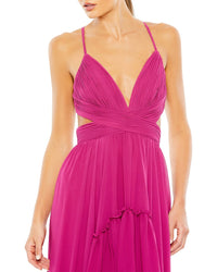 Mac Duggal Mac Duggal Tiered Cut Out Sleeveless Gown