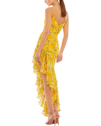 Mac Duggal Womens Asymmetrical Dress, 6, Yellow