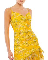 Mac Duggal Womens Asymmetrical Dress, 6, Yellow