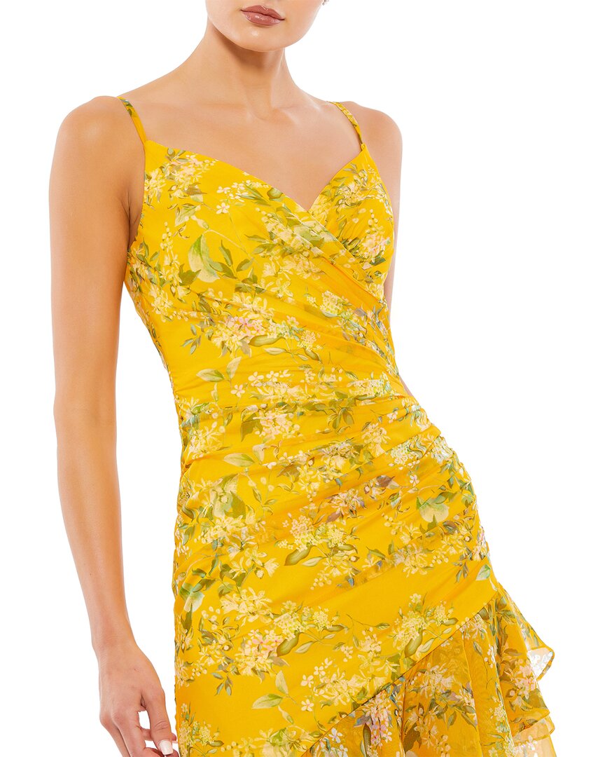 Mac Duggal Womens Asymmetrical Dress, 6, Yellow