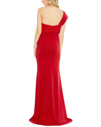 Mac Duggal One Shoulder Draped Trumpet Gown