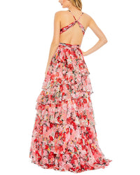 Mac Duggal Pointed Chiffon Cut Out Ballgown