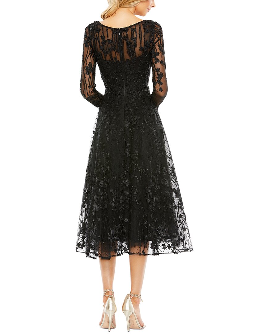 Mac Duggal Embellished Floral Long Sleeve Dress