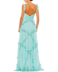 Mac Duggal Ruffle Tiered Sleeveless Flowy A Line Gown