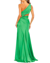 Mac Duggal Cut Out One Shoulder Satin Gown