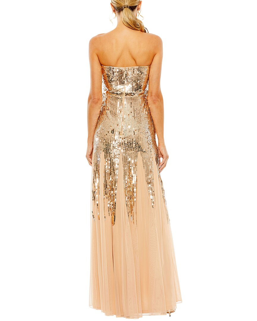 Mac Duggal Strapless Sweetheart Sequin Mesh A Line Gown
