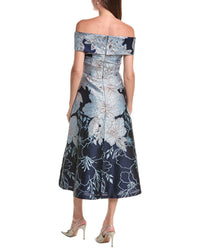 Teri Jon by Rickie Freeman Teri Jon By Rickie Freeman Metallic Jacquard Floral Off-Shoulder Fit N Flare