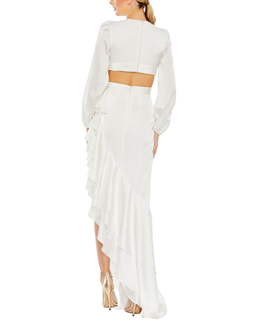 Mac Duggal Asymmetrical Ruffle Gown