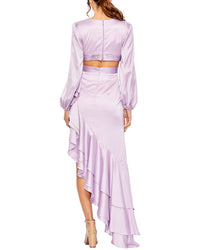 Mac Duggal Asymmetrical Ruffle Gown