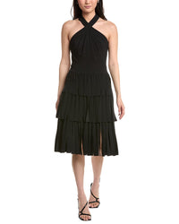 Tadashi Shoji Darla Fringe Halter Dress