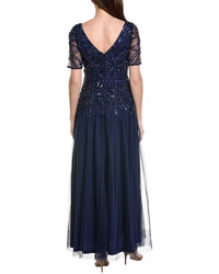 Adrianna Papell Beaded Mesh Gown