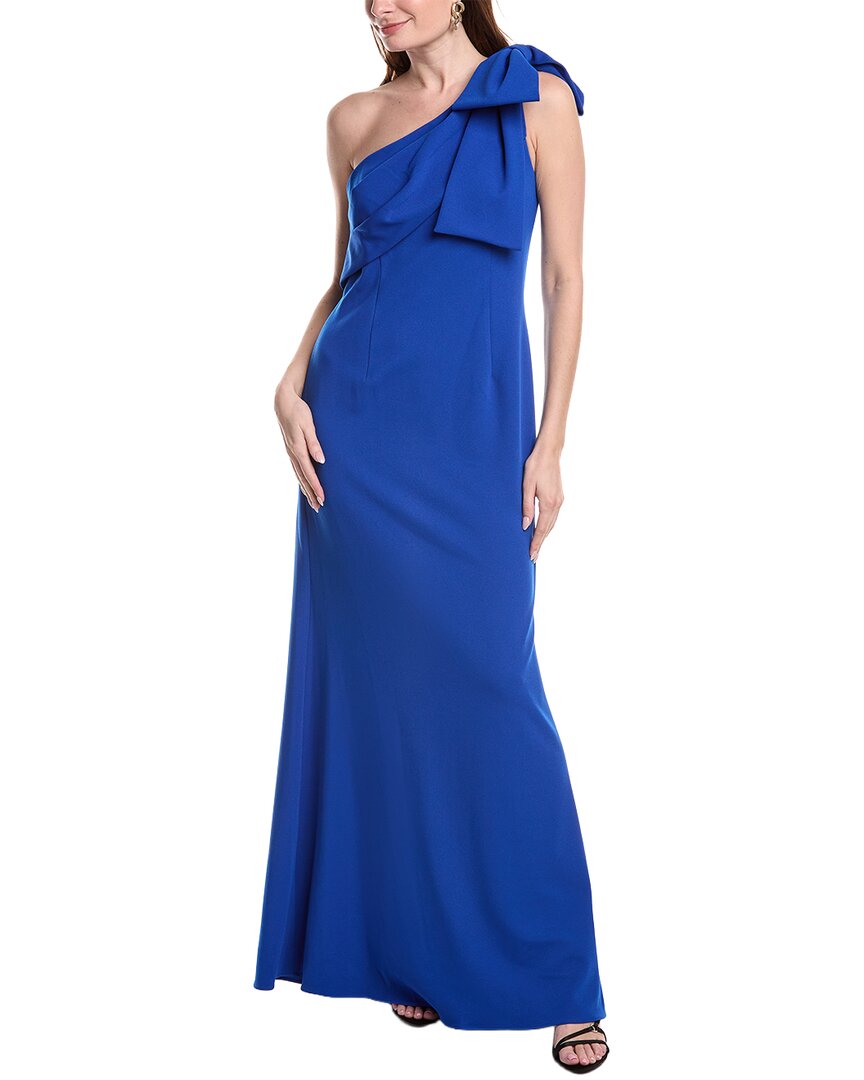 Adrianna Papell Stretch Crepe One-Shoulder Mermaid Gown