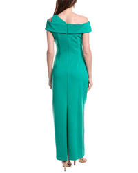 Adrianna Papell Asymmetrical Drape Slim Column Gown