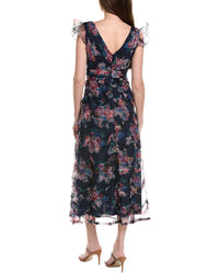 Adrianna Papell Printed Tulle Ankle Dress