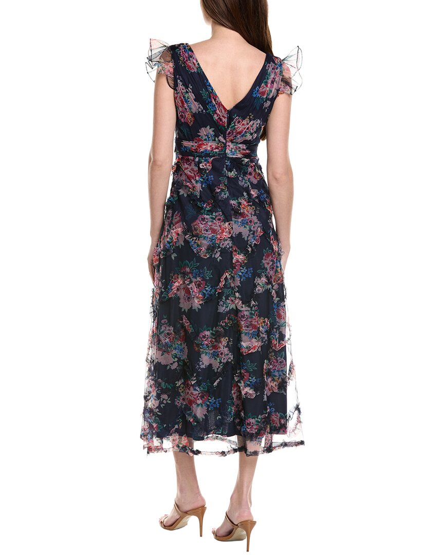 Adrianna Papell Printed Tulle Ankle Dress