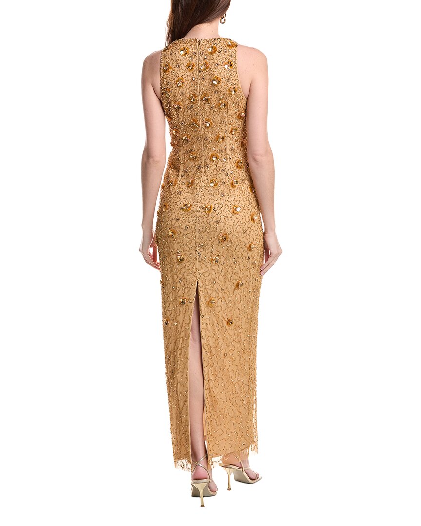 Adrianna Papell Beaded Halter V Neck Column Dress – Bluefly