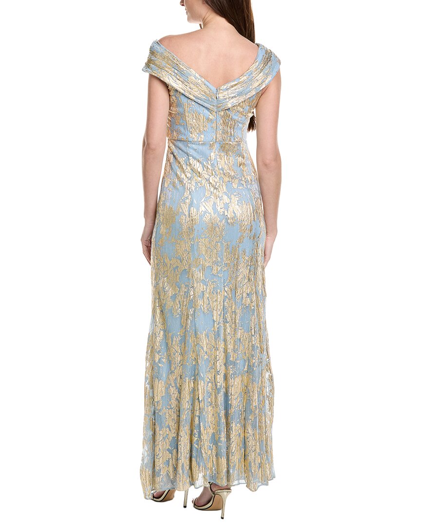 Adrianna Papell Foil Leaf Mermaid Gown
