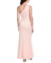 Adrianna Papell One-Shoulder Stretch Rosette Gown