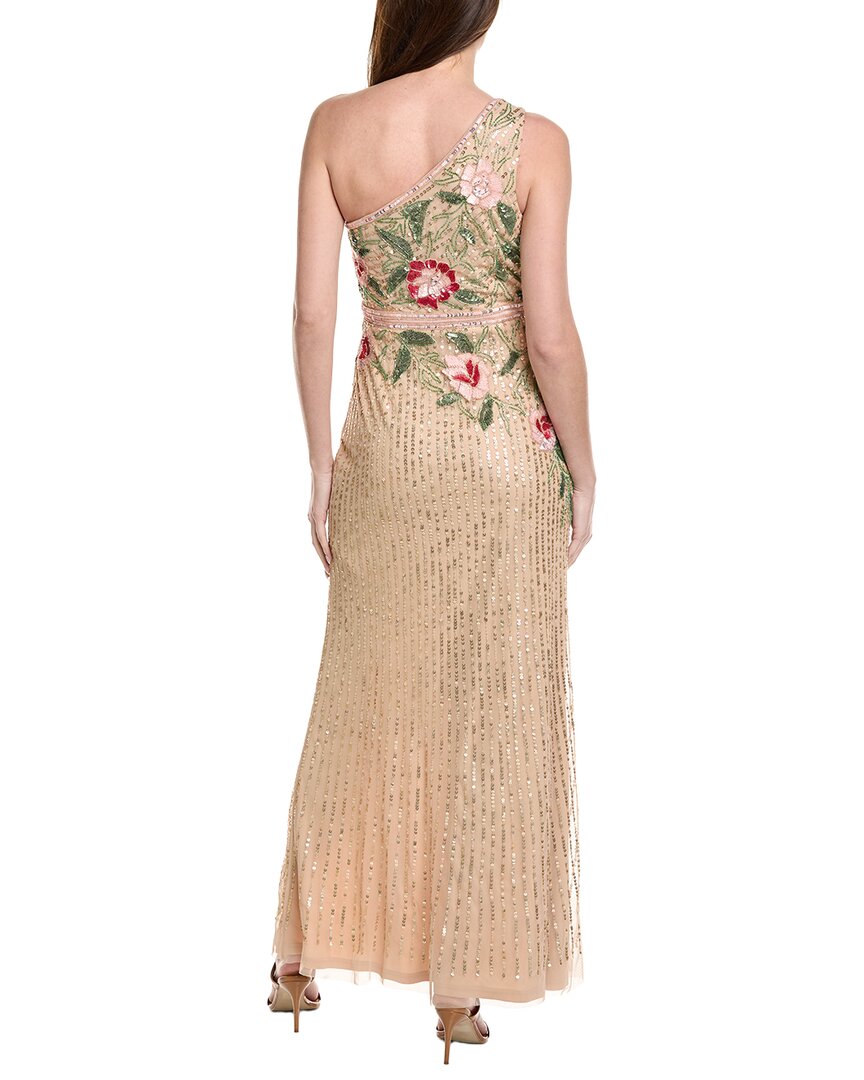 Adrianna Papell One-Shoulder Floral Sequin Bead Gown – Bluefly