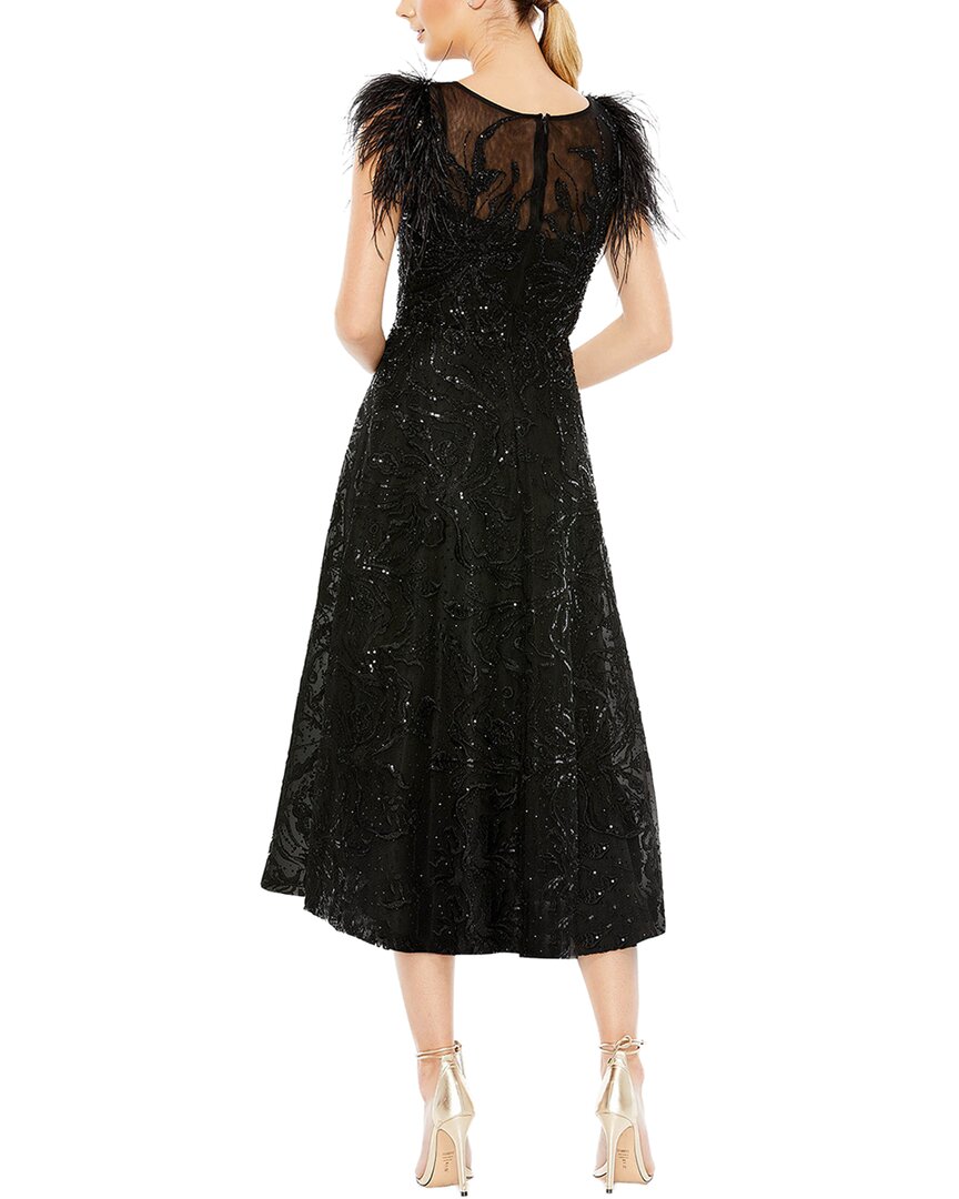Mac Duggal Feather Shoulder Embellished Dress