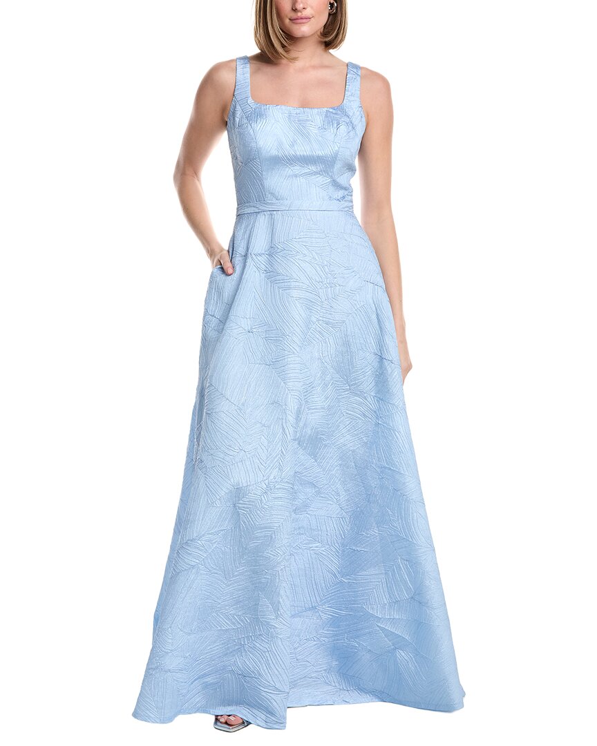 Rene Ruiz Swoop Neck A-Line Gown